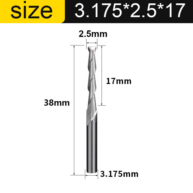 Vsharp 2 Flauti Fresa a spirale Fresa per incisione CNC Punta piatta Upcut Fresa Utensile Punte in metallo duro per legno MDF PVC: 5.5MM