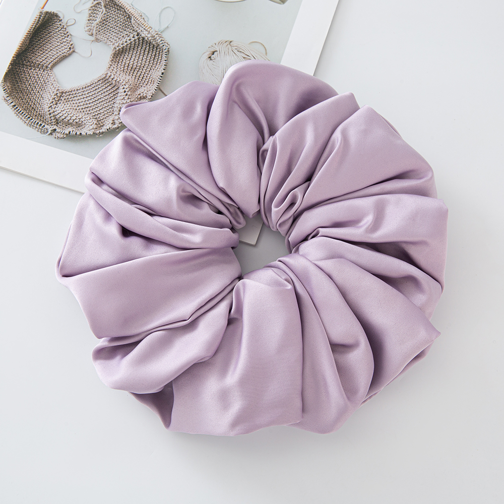 Grandes scrunchies de cetim oversized jumbo scrunchy dormir gigante muçulmano elástico volumizing puro costura laço de cabelo scrunchie