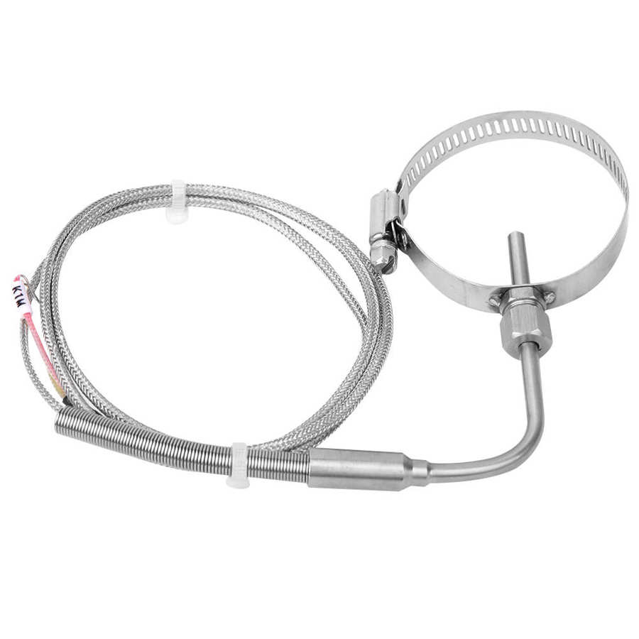 High Precision K Temperature Sensor Elbow Exposed Tip Steel Temp Probe +1m Line