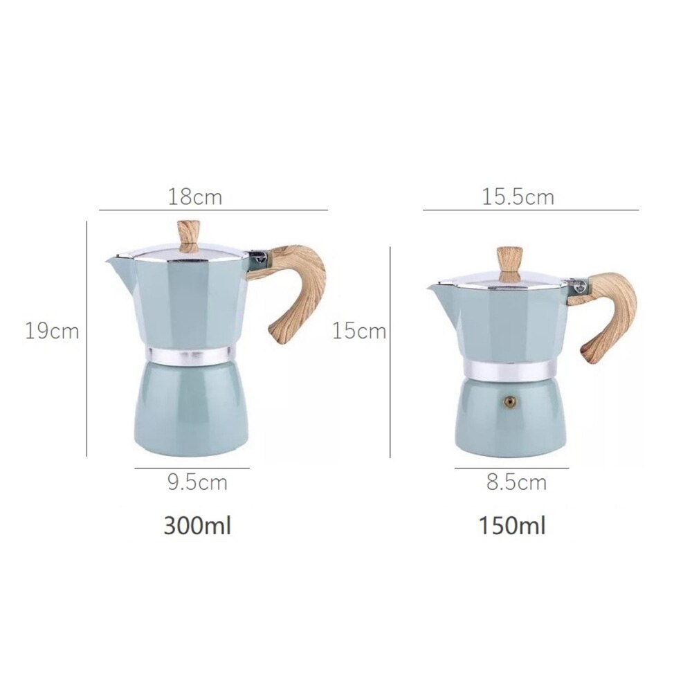 150/300ml koffiezetapparaat aluminium mokka koffiezetapparaat mokka espresso percolator pot koffiezetapparaat fornuis koffiezetapparaat voor keuken