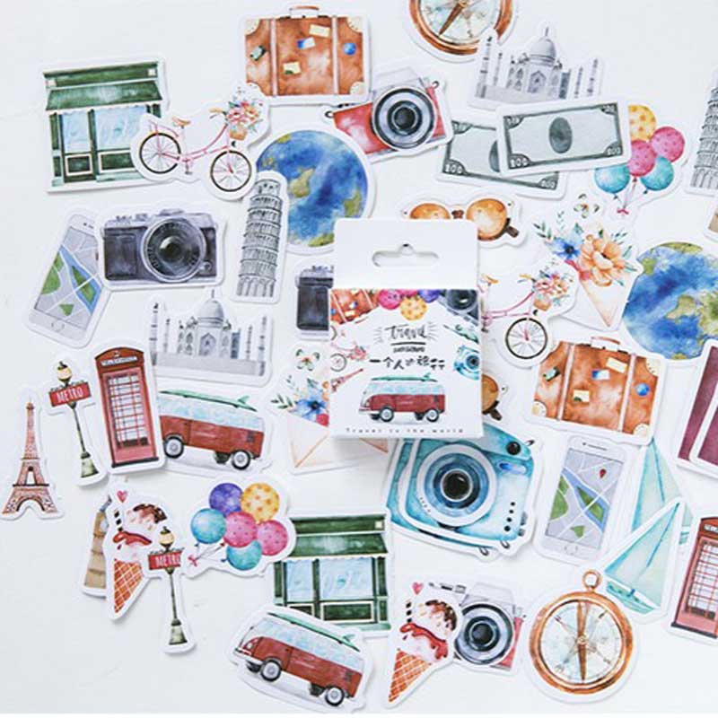46 Stks/doos Reizen Alone Mini Papier Stickers Dec... Grandado