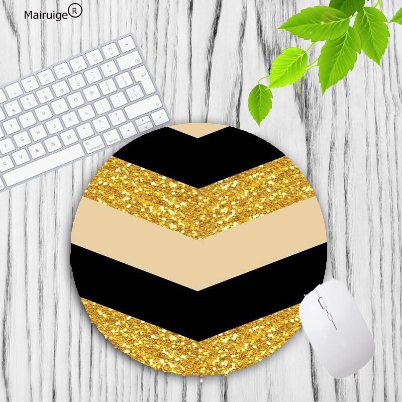 XGZ Top Modern Faux Gold Glitter Marble Mousepads Gamer Gaming Mouse Pads Round Mousepad Small Rubber 20X20CM Mouse Mat