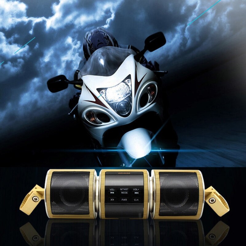 Reproductor de música de moto FM Radio Bluetooth motocicleta impermeable manillar Audio amplificador estéreo sistema de altavoz MP3 USB 12V