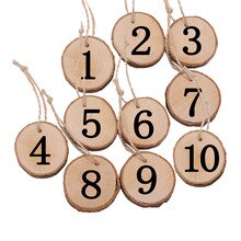 10 unids/pack estilo de madera suministros de Boda boda marcador de posición de la tarjeta número de tabla de figura Digital asiento Decoración