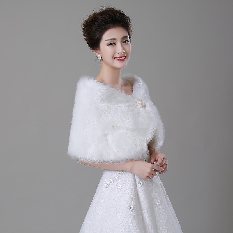 Veste en fausse fourrure de mariage, châle en fausse fourrure, écharpe cache-épaule, boléro manteau, couverture de châle de mariage de mariée, accessoires de mariage