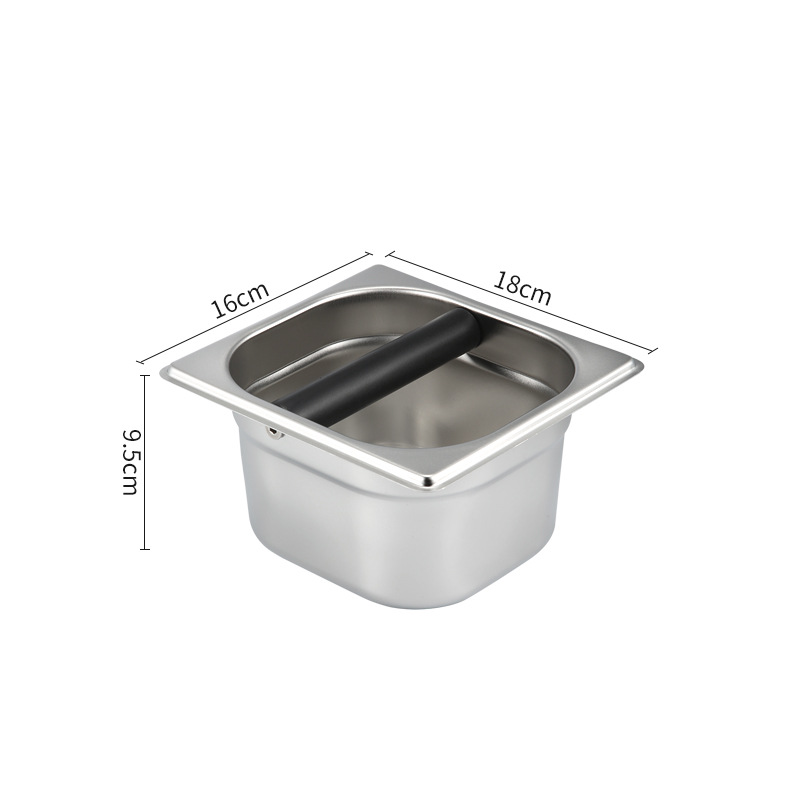 Caja de café de acero inoxidable, cubo de basura Espresso, contenedor de basura para máquina de café, portafiltro, herramientas Barista: Small