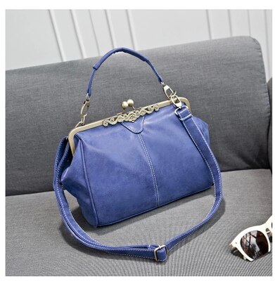 Gesp retro tas dames vrijetijdstas postbode tas enkele schoudertas crossbite kleine tas: Blauw