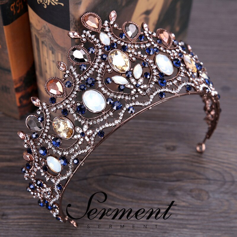 SERMENT Charm Princess Bridal Crown Tiaras Crystal Zircon Silvered Crown Bride Wedding Hair Accessories