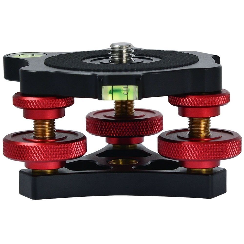 Aluminum Screw Precision Leveling Base Tripod Head Plate with 3 Adjustment Dials for DSLR Camera Tripod Monopod