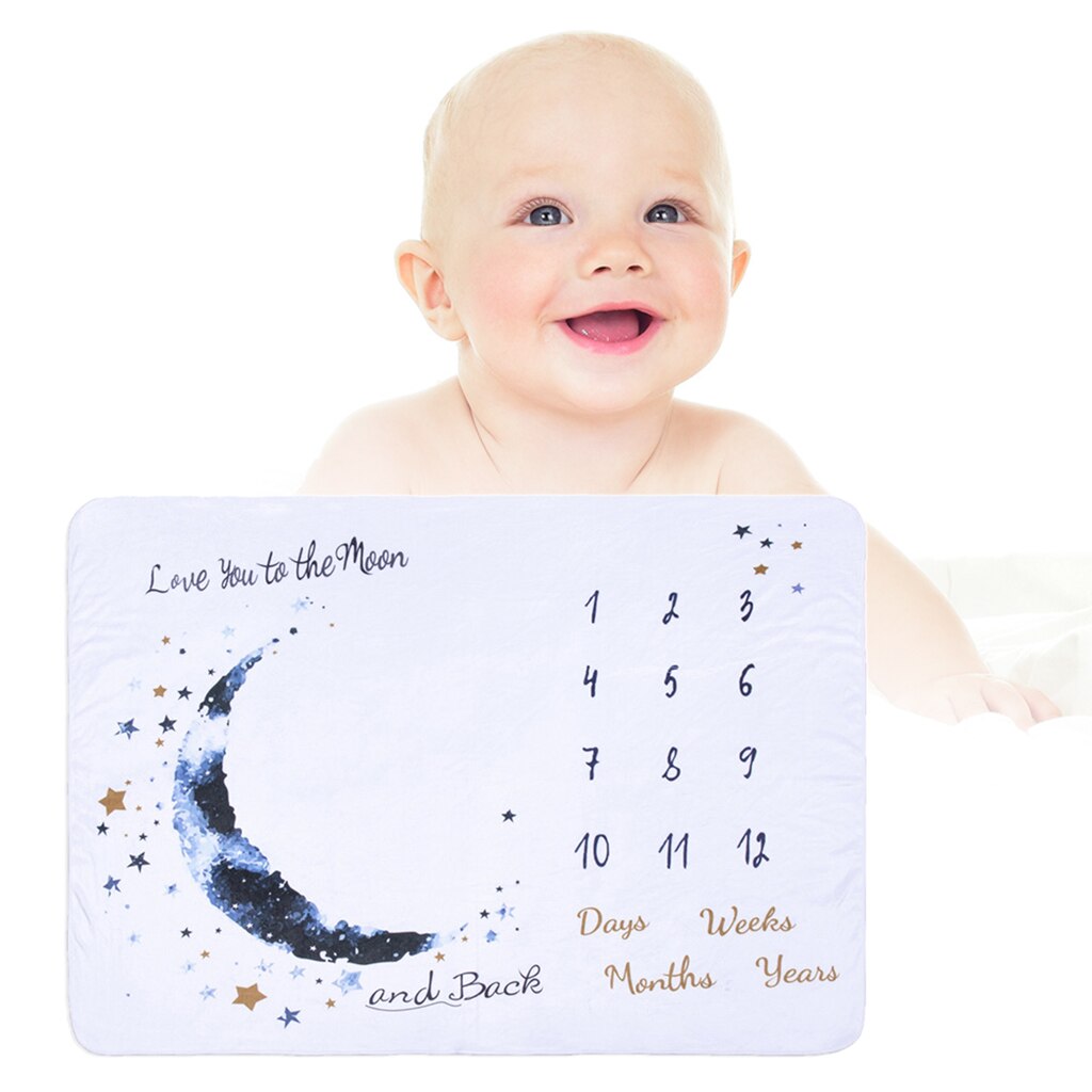 Infant Baby Milestone Photo Props Background Blankets Play Mats Backdrop Cloth Calendar Photo Access Nordic Milestone Blanket: Style C