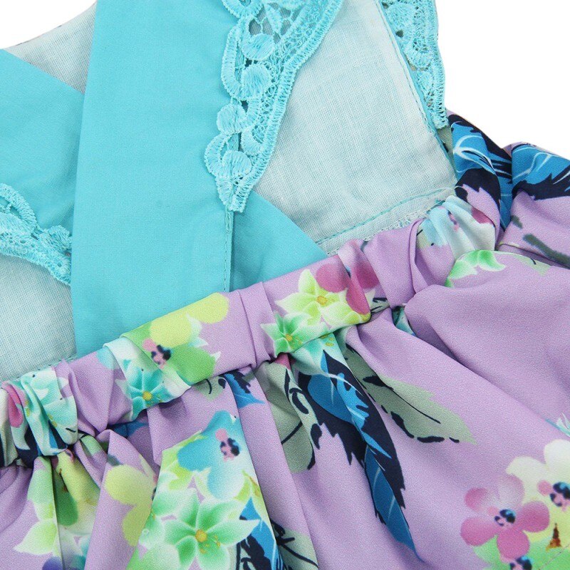 Zomer baby meisjes bodysuit bloemenpatroon katoenmix paars blauw baby jongens meisjes mouwloos bodysuit 0-24m