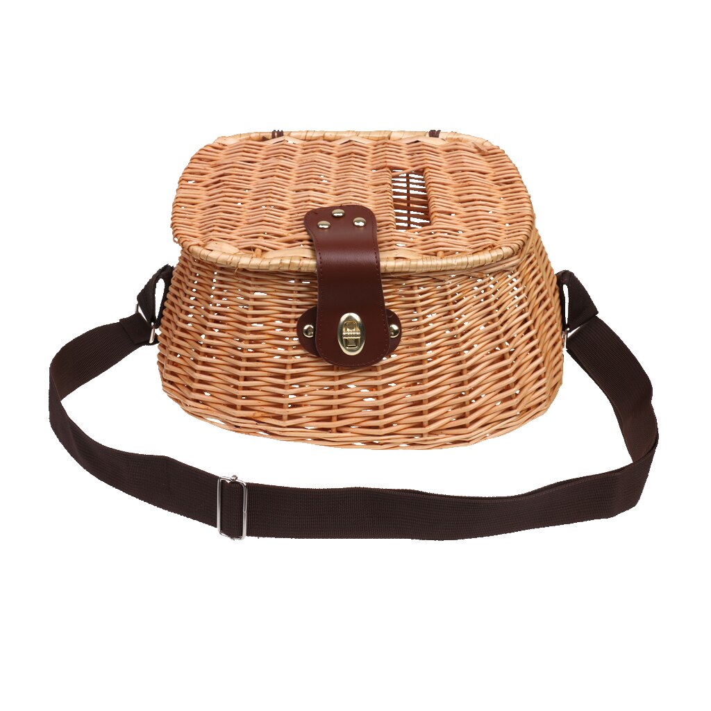 Cesta de pesca con correa ajustable para el hombro, soporte para trucha, lubina