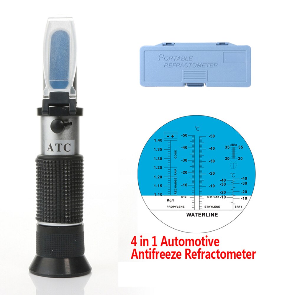 Portable Handheld ATC Antifreeze Refractometer Freezing Point Meterfor Glycol Antifreeze Coolant and Battery Acid