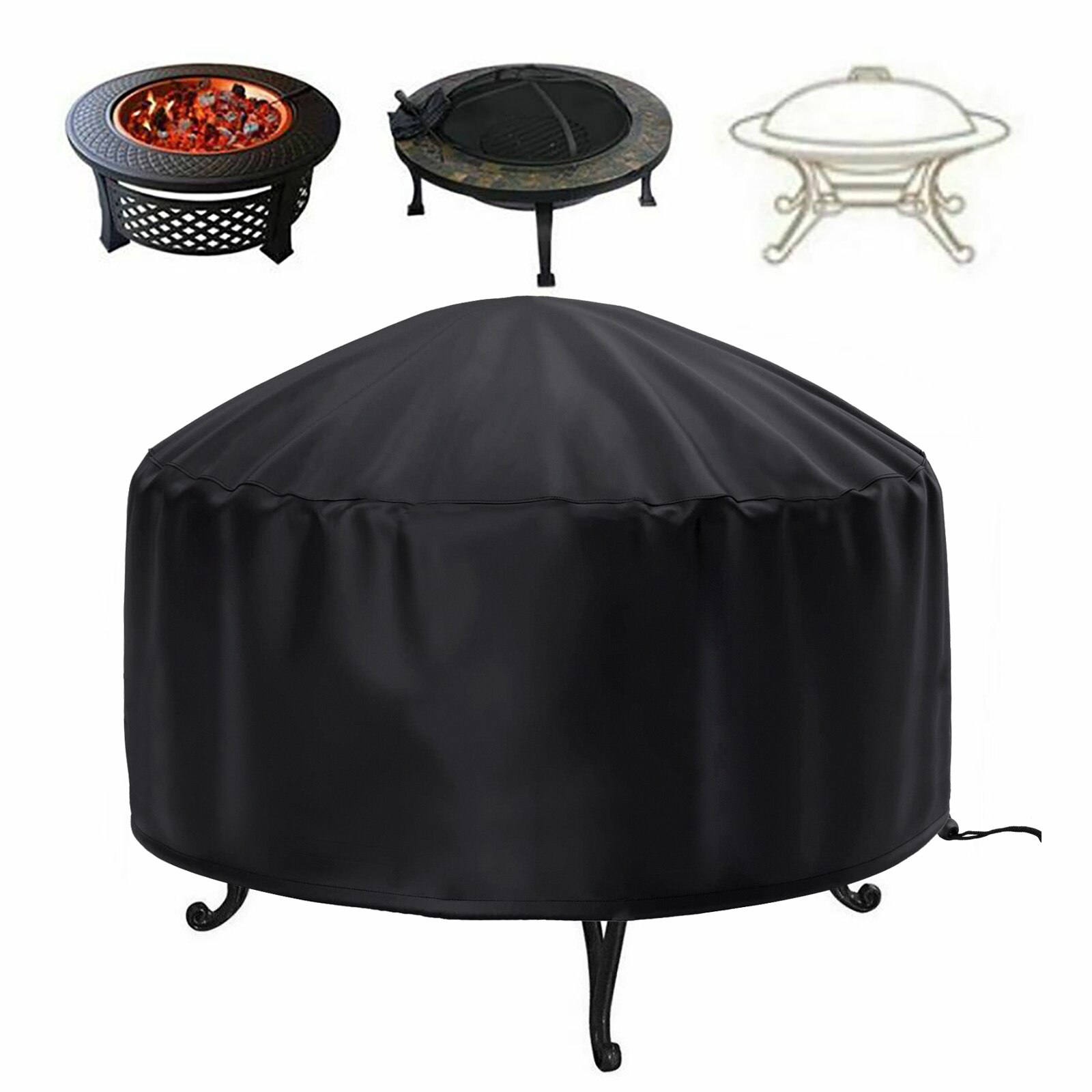 Air Conditioner Cover Aazon.co : Topcover Outdoor Fireplace Cover, Heavy Duty Waterproof Fire Pit Cover Round