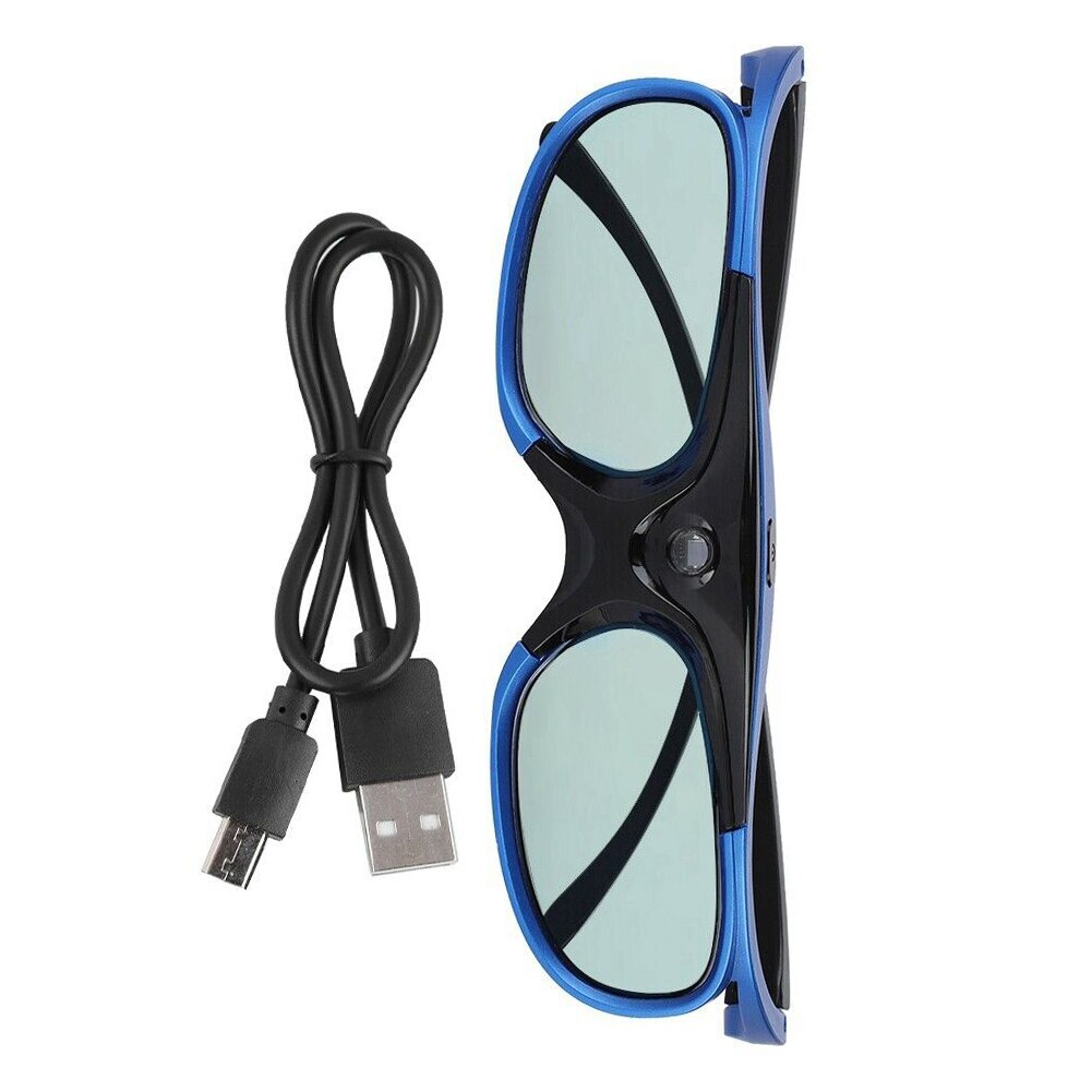 Visual LCD Chip Active Shutter Practical Ultra Clear USB Rechargeable With Battery Foldable 3D Glasses For DLP Link Projector