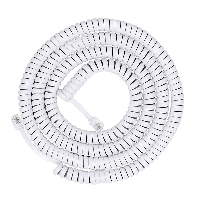 3m rj9 4 p 4c telefontillbehör telefonsladd fast linje utrullad rullad fast telefonkabel lursladd linje  rj11 rj22 kabel: Vit / Bunt 1