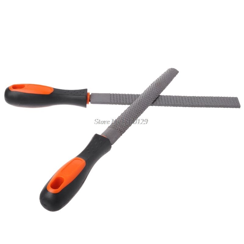 3Pcs/Set Wood Rasp Steel File Carving Flat Round Semi-circular Shape Metal File Woodworking Craft Handle Tool