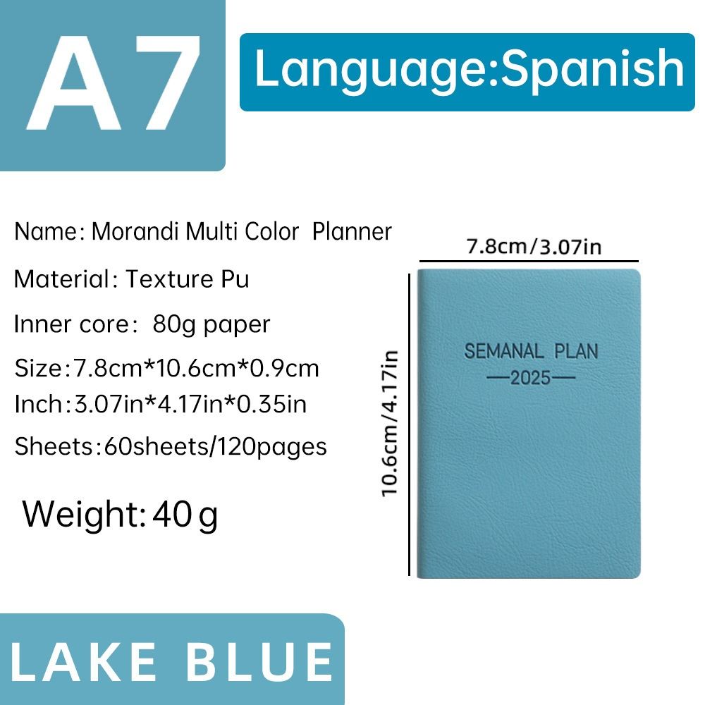 minimalistisch isches a5 2025 Agenda Buch mit Kalender zu tun Liste a5 Notizbuch Spanisch Morandi Farbe 2025 Planer Notizbuch Schul büro: verrotten