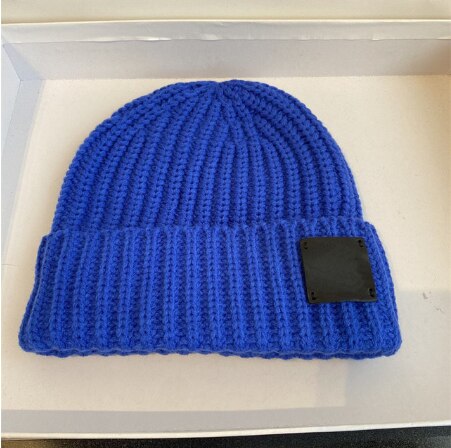 Unisex muts geribbelde gebreide wintermuts met omslag, warme korte muts, casual effen kleur, schedelkap voor volwassenen, mannen, vrouwen, muts