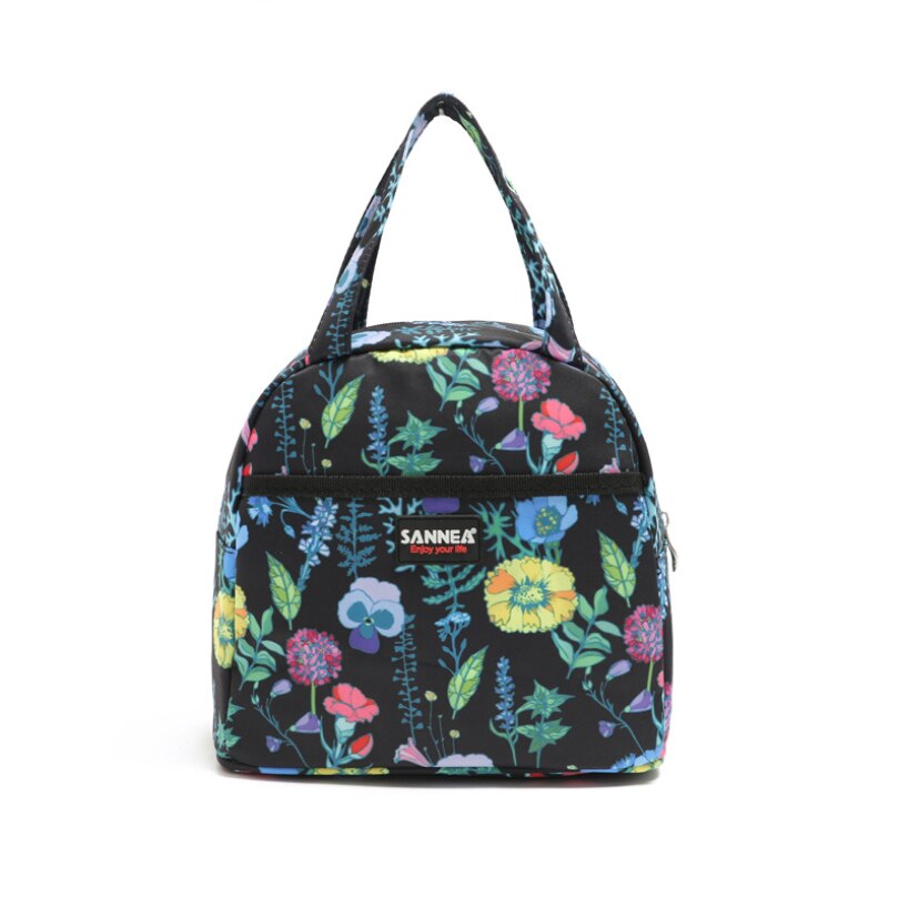 Floral tote fresco-mantendo almoço caso isolamento impermeável saco ao ar livre transportando almoço caixa recipiente