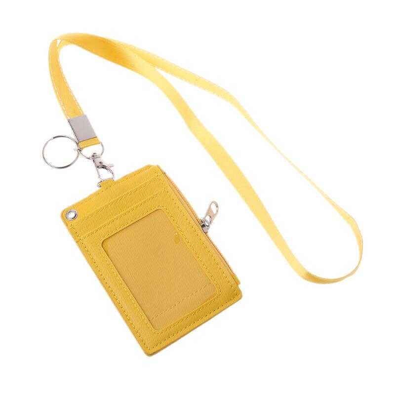 Business Credit Card Id Badge Portemonnee Holder Neck Strap Lanyard Sleutelhanger Y3NE: YELLOW