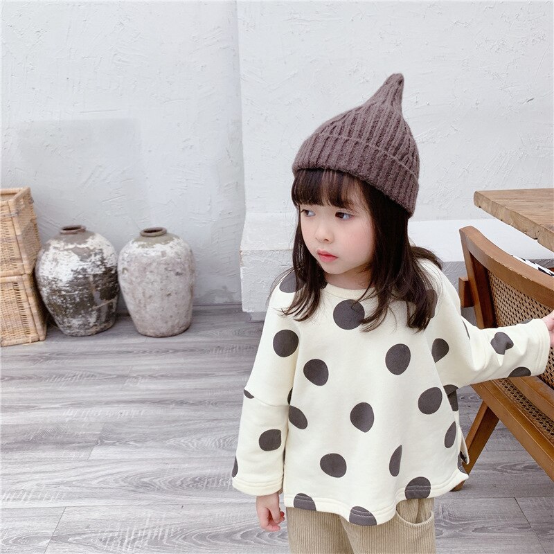 Baby Meisjes Sweatshirt Peuter Kinderen Meisje Schattige Dot Lange Mouw Tops Hoodie Baby Meisjes Jas Bovenkleding Casual Truien