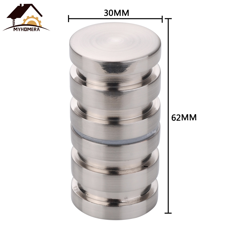 Myhomera klamka szklana gałka robić drzwi ściągacz naciskać łazienka uchwyty robić szafek prysznicowych szuflada srebrna pasuje 10-80mm grubość drzwi: szczotkowane 30mm Screw