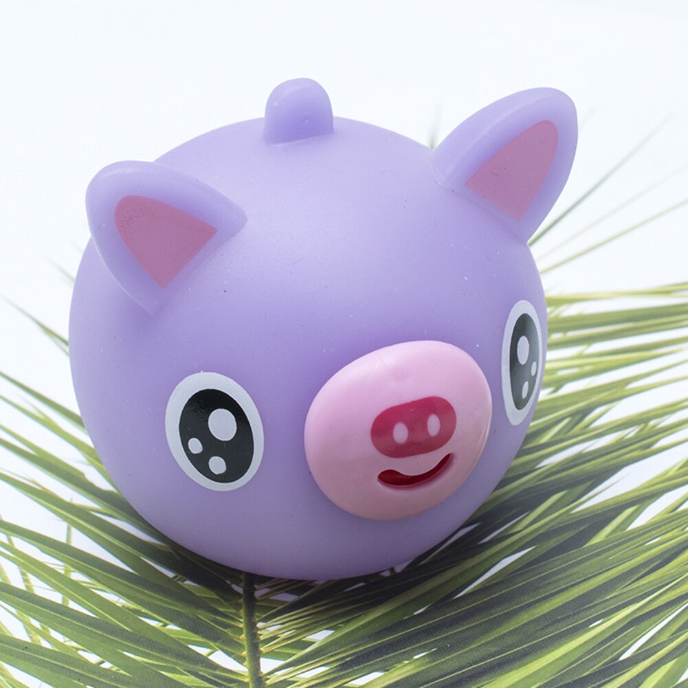 Jouet pour enfant et adulte, anti-Stress, balle molle, Jabber, Animal parlant, amusant: S Purple Pig