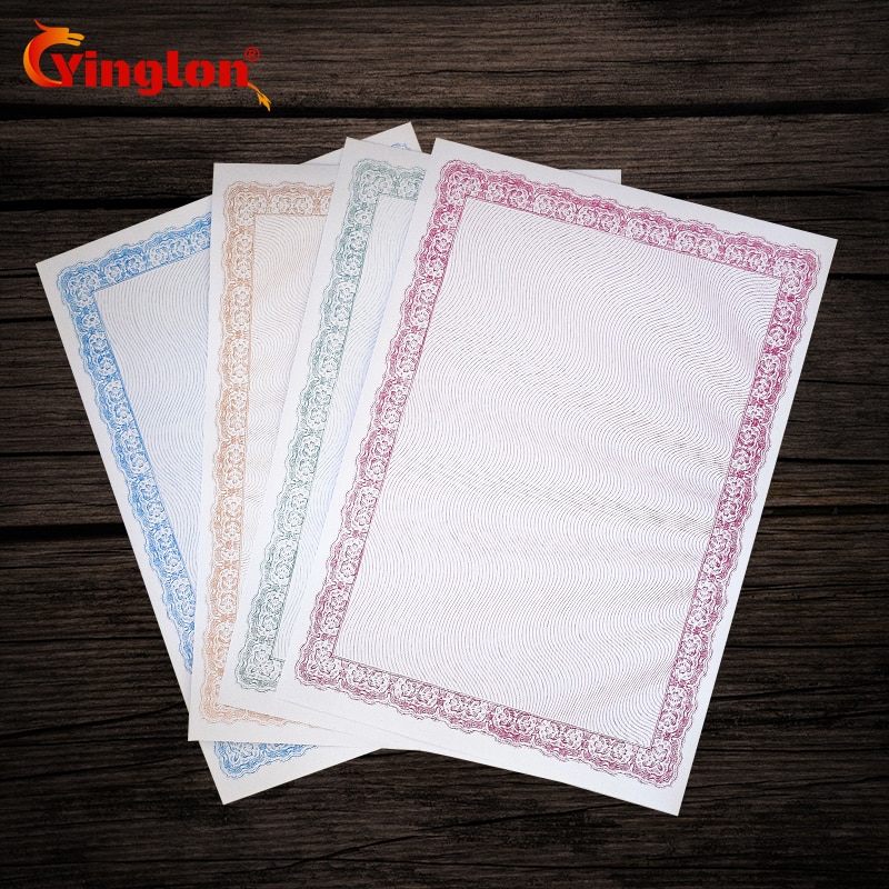 25 stk / lot certifikatpapir 180g tykkere  a4 papir, der kan udskrives, kopi, diy sætpapir har skygge og ramme
