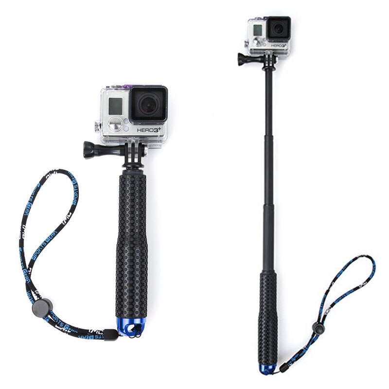 OOTDTY 1 Set Polo extensible Mini Selfie palo impermeable Monopod azul para GoPro héroe 4/3/3 +/3