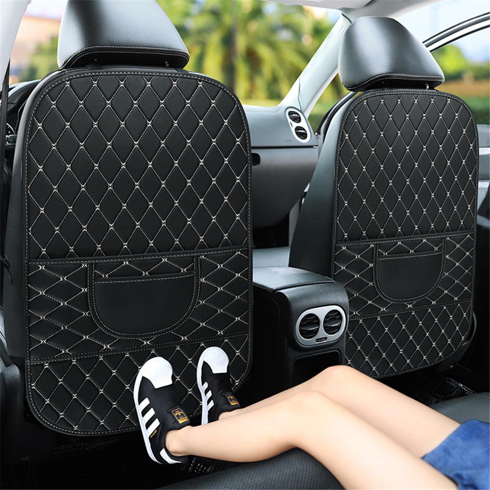 Funda protectora trasera para asiento de cuero PU, organizador para almacenaje impermeable para coche, alfombrilla antipatadas para niños, accesorios para coche