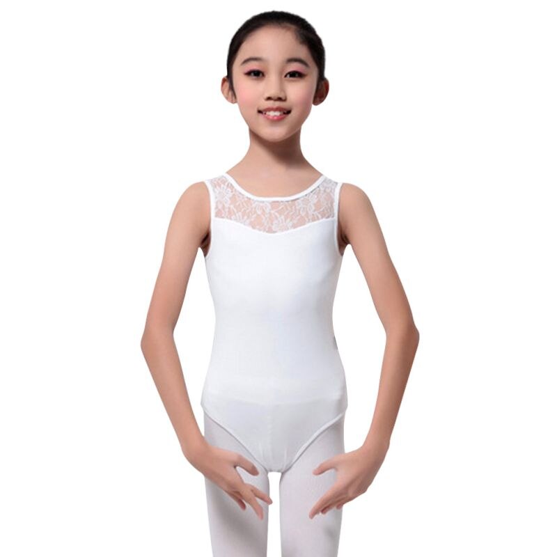 Sort og hvid piger dansetøj piger børn lycra blonde bodysuit danse trikot åben ryg ballet stretch bodysuit dansetøj