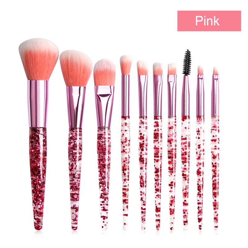 Rose Gold/Diamond 10 pcs/Set Unicorn Makeup Brushes Women Beauty Makeup Cosmetic Tools For women Beauty Make up: Pink