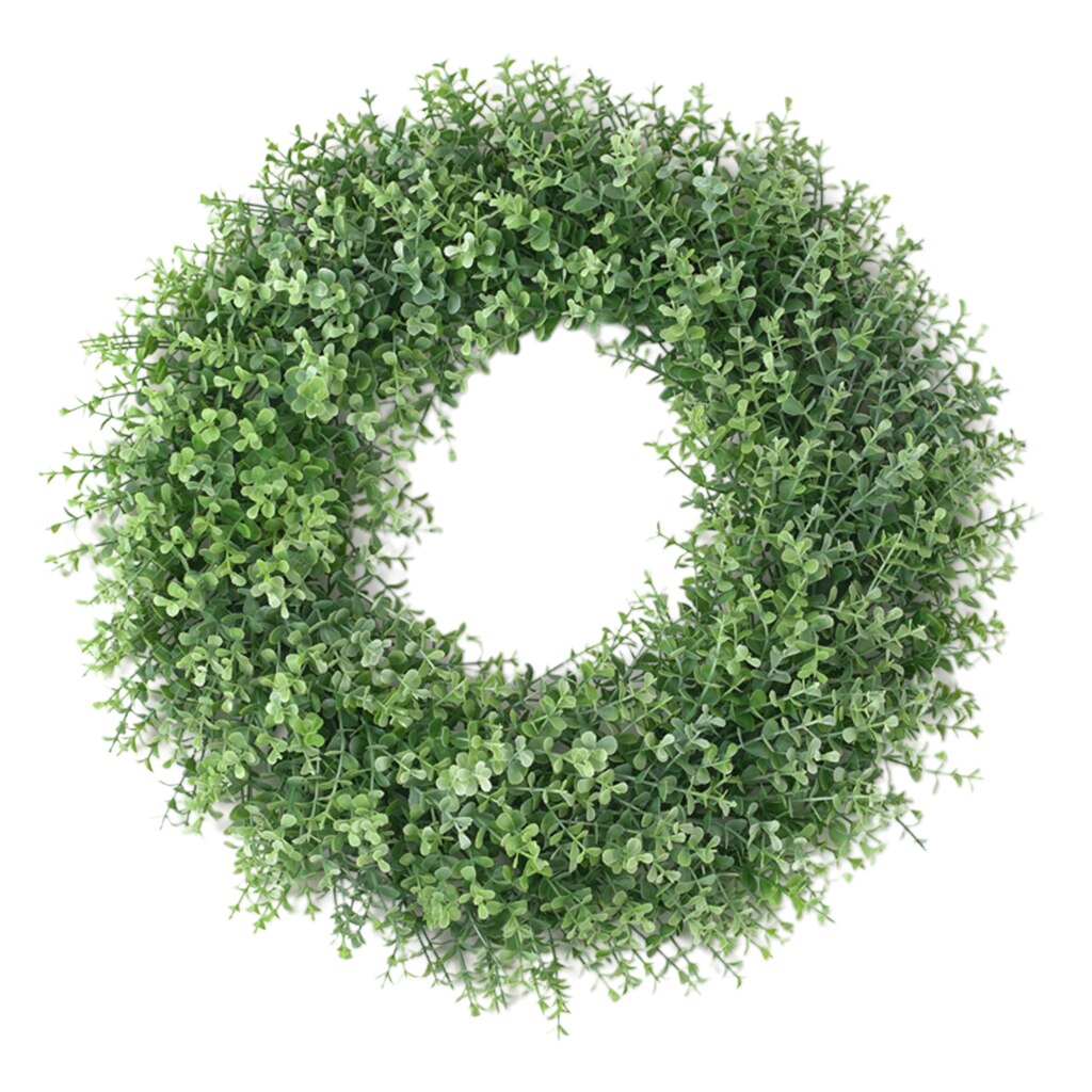 17' Green Leaf Wreath Summer Indoor Wreaths Front Door Party Celebration Decor: White Green