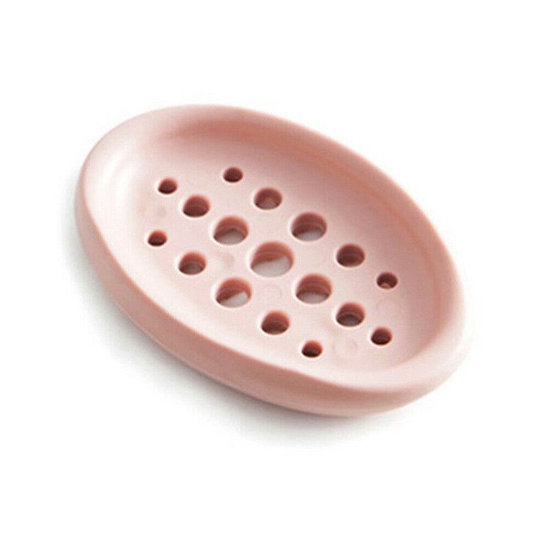 Bathroom Silicone Soap Dish Plate Flexible Multifunction Soapbox Plate Tray Drain Shower Soap Box