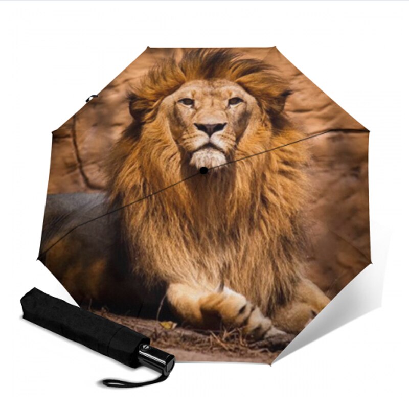 Ombrelle de pluie pour femmes | Entièrement automatique, ombrelle de soleil et de pluie pour l'extérieur, ombrelle de pluie, pour femmes, imprimé de Lion, à la: YSA2205