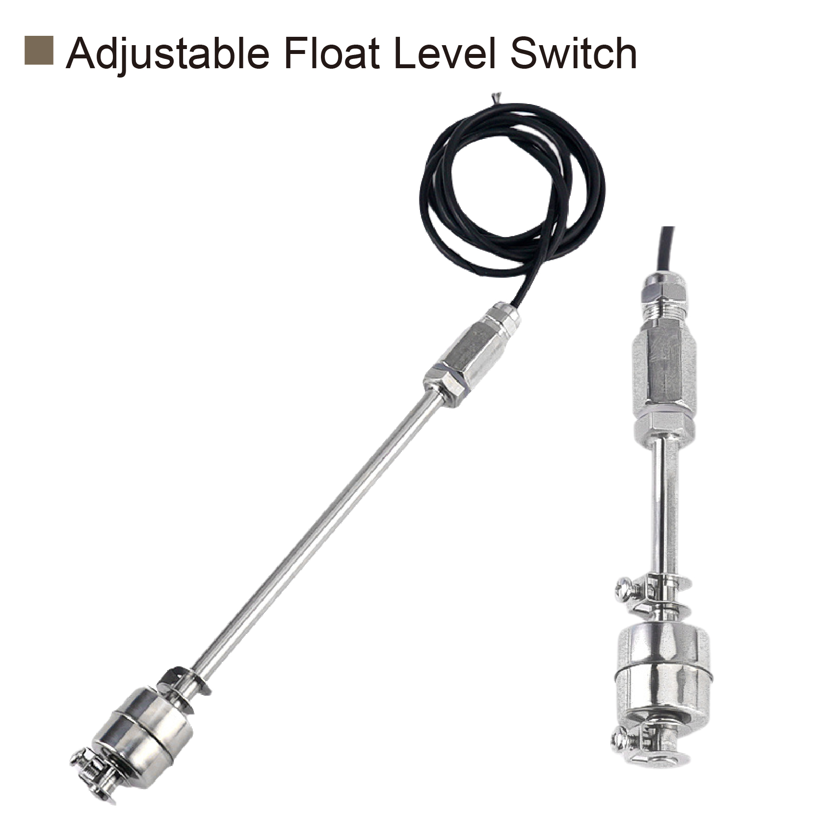 304 Stainless Steel Adjustable Float Switch Water Level Sensor Liquid Controller for Tank & Water Tower