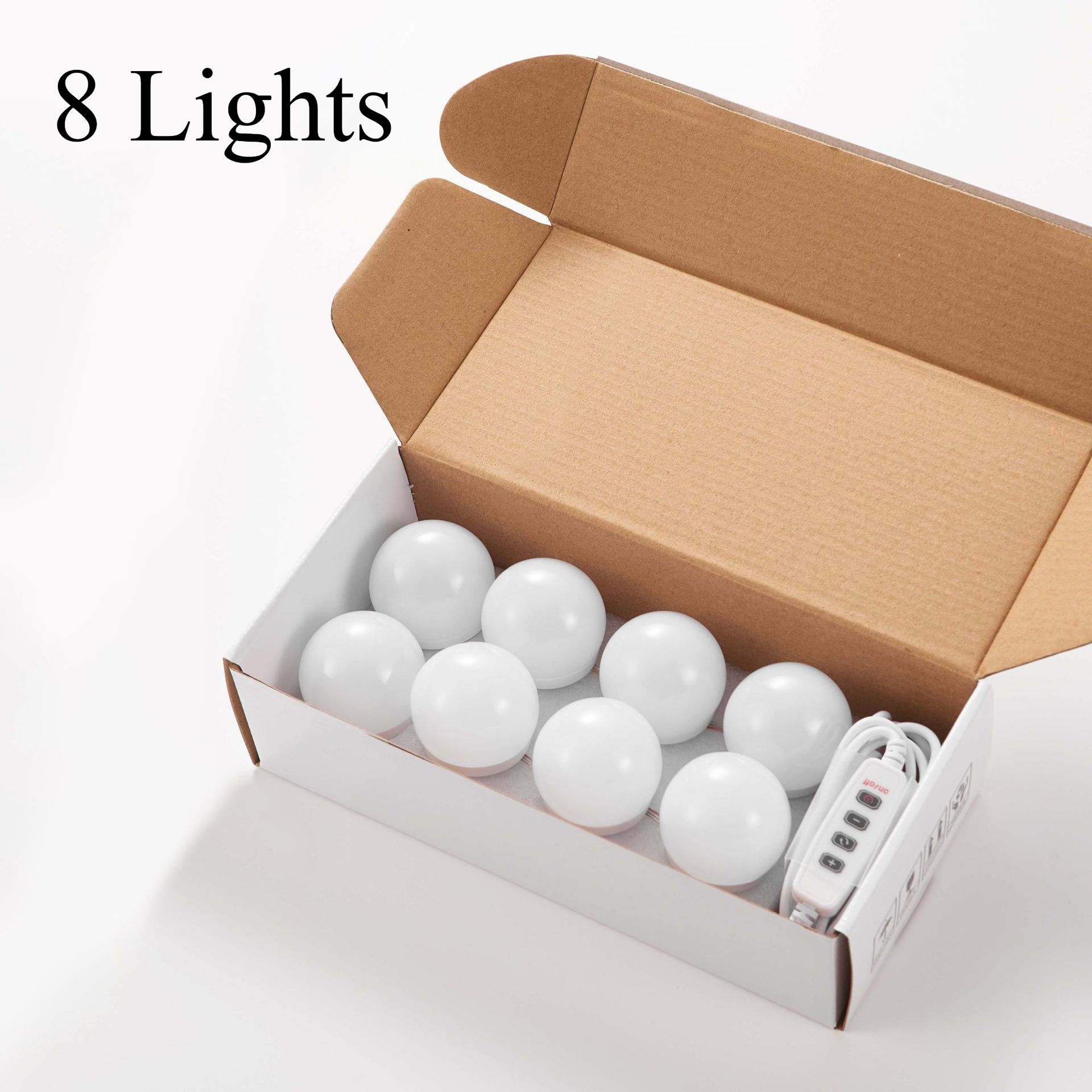 Hollywood Makeup Vanity Mirror Light Stick On Adjustable 3 Colors LED USB Bulbs String Stepless Dimmable Lamp: Cold White