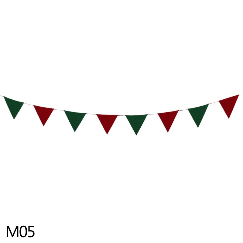 3m god jul prydnader banderoller julgran strumpor filt krans bunting för hem år julfest hängande dekor flaggor: M05