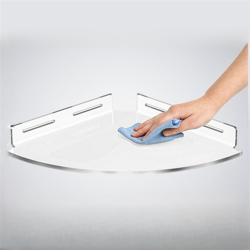 ABKW-2Pcs estante esquinero flotante triangular estante de almacenamiento de montaje en pared para estantes de baño para cocina dormitorio