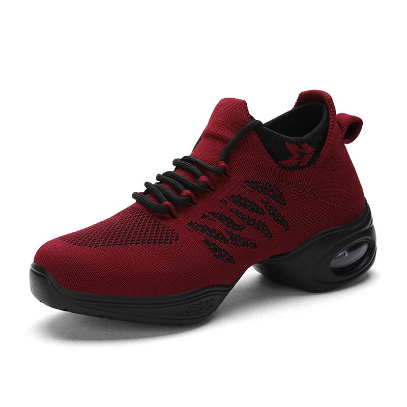 Zapatillas de baile transpirables para hombre y mujer, zapatillas de baile para hombre, zapatos de practica de Jazz, zapatillas de baile modernas para chicas: Red / 5