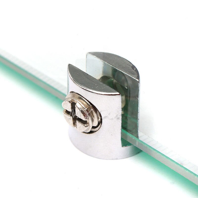 4Pcs Glas Klem Glas Plated Beugels Zinklegering Chroom Plank Houder Ondersteuning Beugels Klemmen Voor 6-8mm/ 8-10Mm/10-12Mm