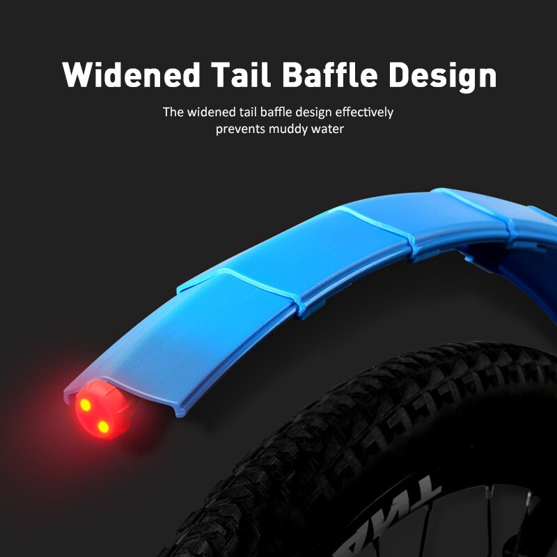 Telescopic Folding Bicycle Fender Set with Taillight MTB Mudguard Bicycle Front Rear Fender for Road Bike Mud Guard