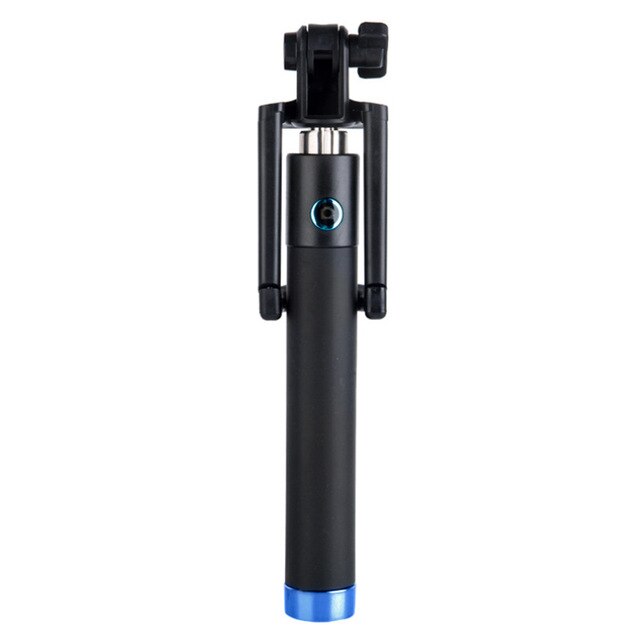 Draagbare Uitschuifbare Monopod Self-Pole Handheld Wired Selfie Stick Voor Iphone Voor Smartphone Mini Draad Controle: Blauw