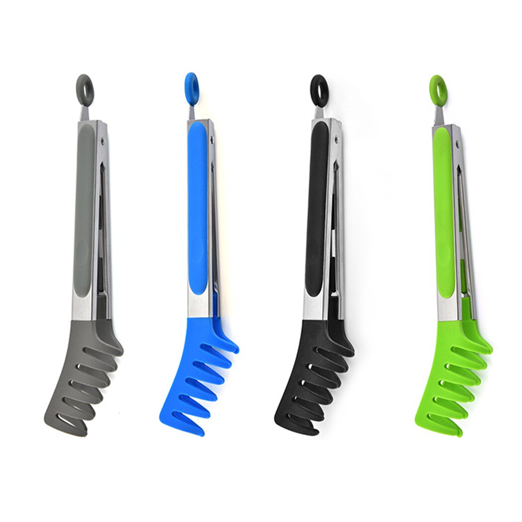 Pince à nouilles en Nylon et Silicone, 9 pouces, pinces à Spaghetti, poignée en acier inoxydable, ustensiles de cuisine, accessoires de cuisine