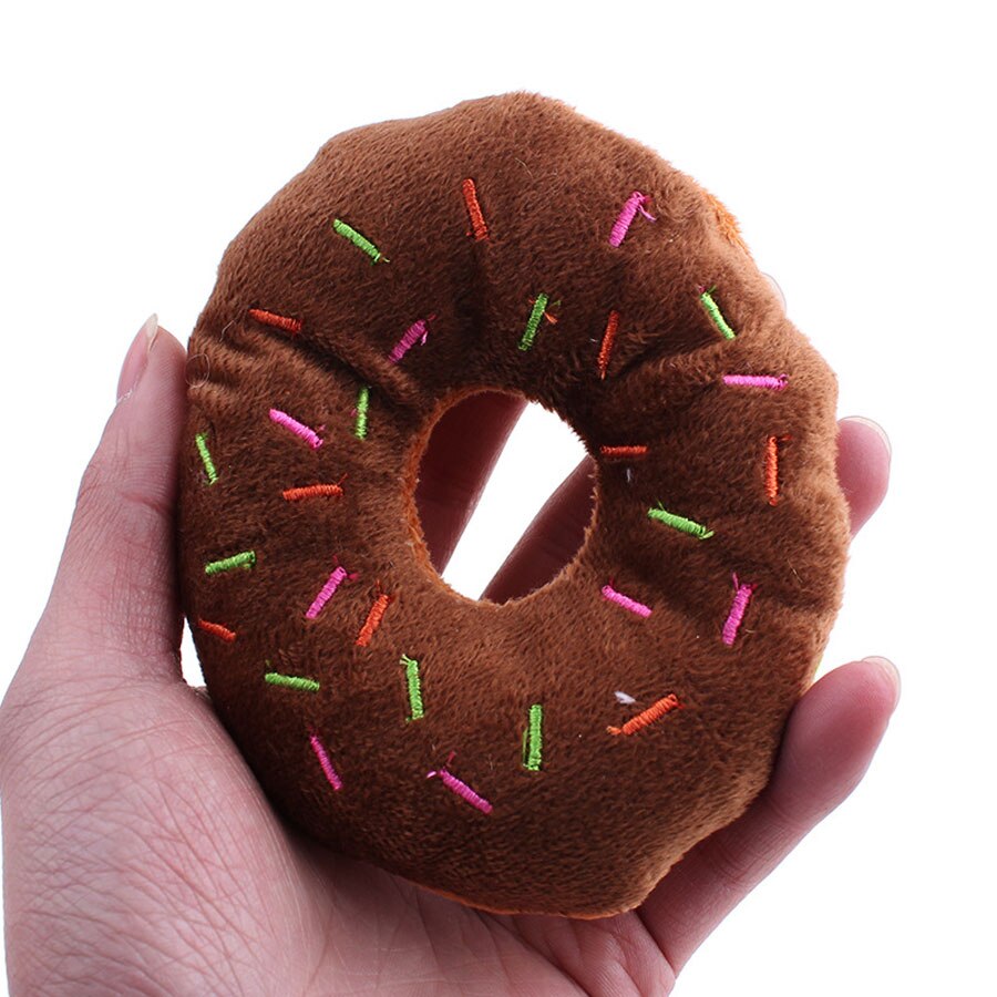 Mordedor Rosa Color café para perros, juguetes para lanzar, antiestéticos, adorable mascota, perro, cachorro, gato, chirrido, sonido, Donut, juguetes de juego para perros de 14cm: Coffee