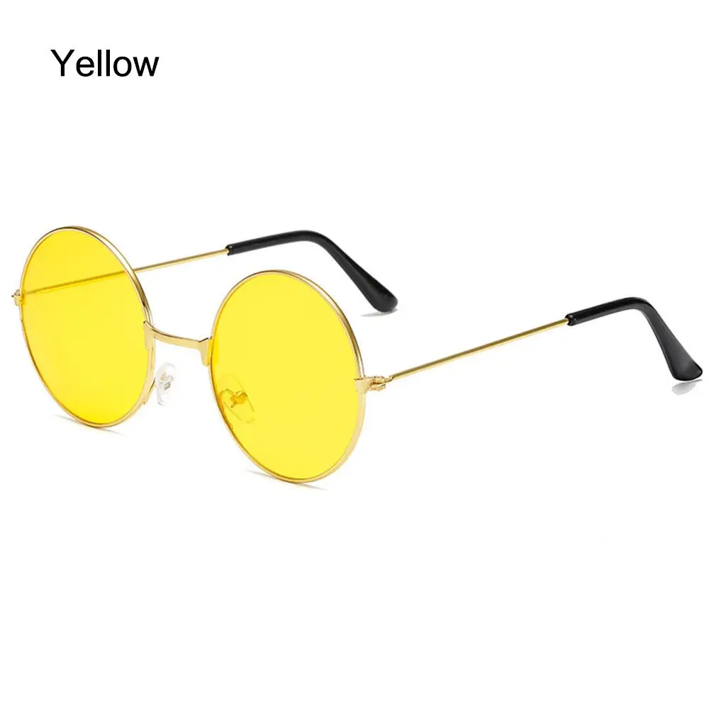 Gafas de sol redondas estilo Hippie para hombre y mujer, lentes de sol circulares de Metal, estilo Retro, a la , para Disco, 2022: Gris