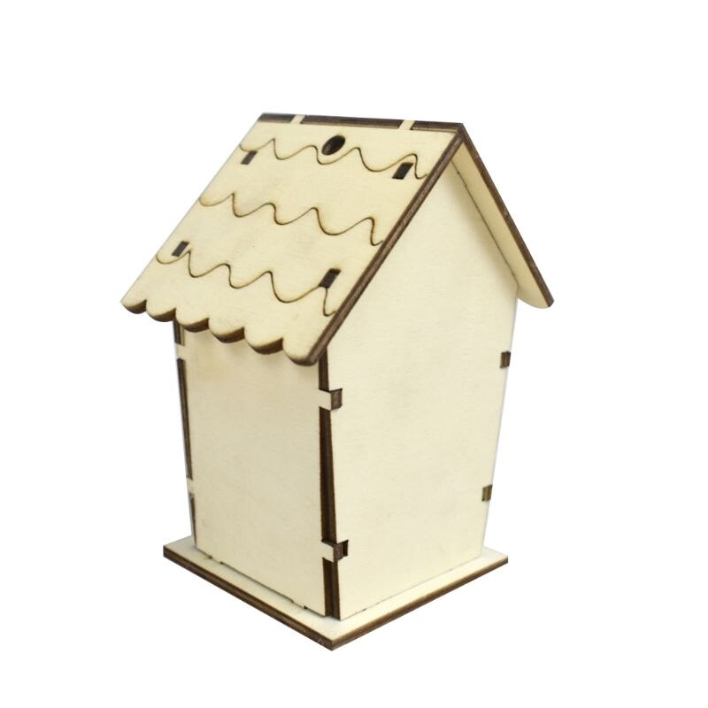 Natural Wooden Bird House Nest DIY Handmade Crafts Decorative Simulated Box for Bluebird Finch Wren Chickadee Bird Hous