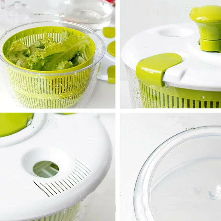 Manual Grips Salad Spinner Lettuce Greens Washer Dryer Drain Crisper Strainer For Washing Drying Leafy Vegetables Kitchen Tools