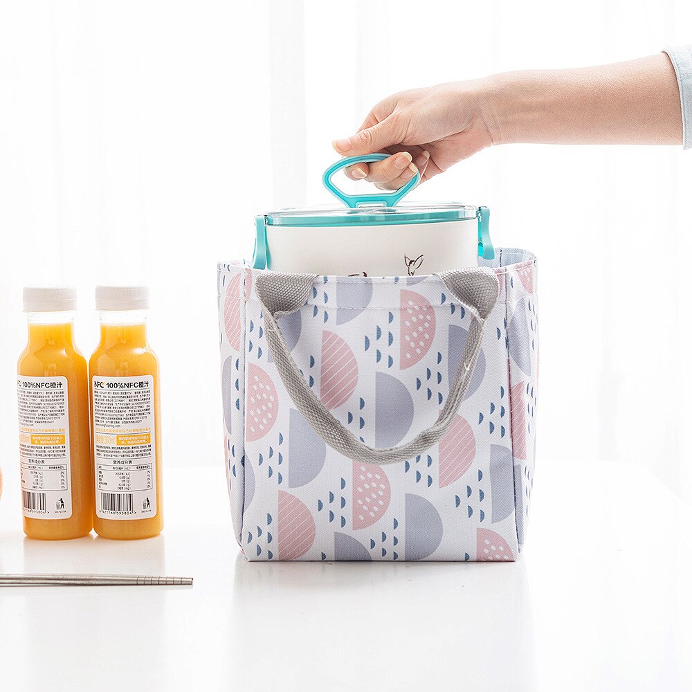 BONAMIE Heißer Tragbare Mittagessen Tasche Für Frauen Kordelzug Thermische Isolierte Kasten Tote Kühltasche Beutel Milch Flasche Isolierung Mittagessen Tasche